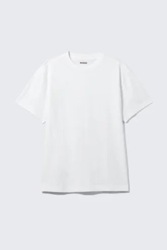 Oversized-T-Shirt aus schwerem Stoff – Weiß