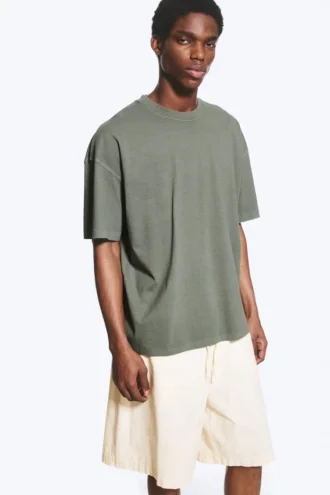 Oversized-T-Shirt im Boxy-Schnitt – Hellstaubiges Khaki-Grün