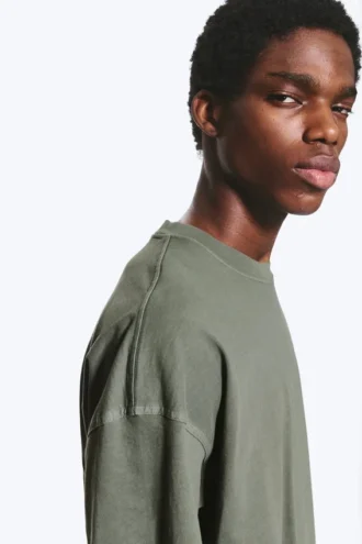 Oversized-T-Shirt im Boxy-Schnitt – Hellstaubiges Khaki-Grün
