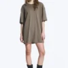 Oversized-T-Shirt-Kleid aus Baumwolle – Staubgrau Oversized-T-Shirt-Kleid aus Baumwolle – Staubgrau