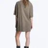 Oversized-T-Shirt-Kleid aus Baumwolle – Staubgrau Oversized-T-Shirt-Kleid aus Baumwolle – Staubgrau