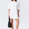 Oversized-T-Shirt-Kleid aus Baumwolle – Weiß Oversized-T-Shirt-Kleid aus Baumwolle – Weiß