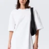 Oversized-T-Shirt-Kleid aus Baumwolle – Weiß Oversized-T-Shirt-Kleid aus Baumwolle – Weiß