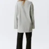 Oversized-T-Shirt-Kleid mit langen Ärmeln – Grau meliert