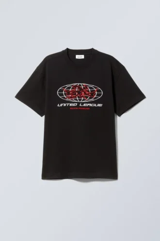 Oversized-T-Shirt mit Print – United League