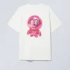 Oversized-T-Shirt mit Print – Weiß – Shiny Guy Oversized-T-Shirt mit Print – Weiß – Shiny Guy