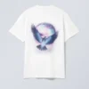 Oversized-T-Shirt mit Print – Weiß – Taubeblau Oversized-T-Shirt mit Print – Weiß – Taubeblau