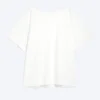 Oversized-T-Shirt mit U-Boot-Ausschnitt – Off-White Oversized-T-Shirt mit U-Boot-Ausschnitt – Off-White
