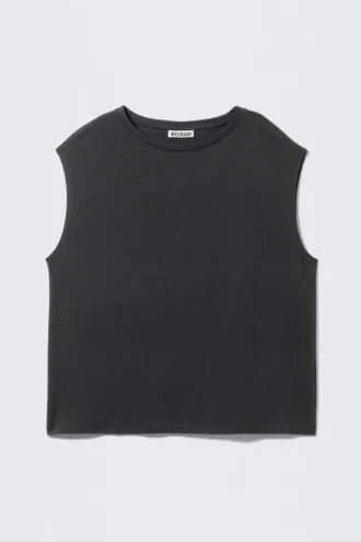 Oversized-Tanktop ohne Ärmel – Dunkel