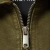 Oxford-Jacke mit Zwei-Wege-Reißverschluss – Dunkelkhaki-Grün Oxford-Jacke mit Zwei-Wege-Reißverschluss – Dunkelkhaki-Grün