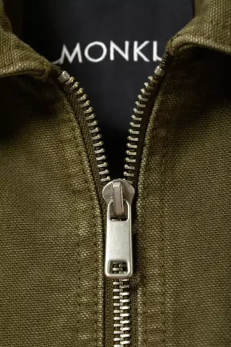 Oxford-Jacke mit Zwei-Wege-Reißverschluss – Dunkelkhaki-Grün