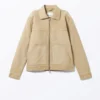 Oxford-Jacke mit Zwei-Wege-Reißverschluss – Dusty Beige Oxford-Jacke mit Zwei-Wege-Reißverschluss – Dusty Beige