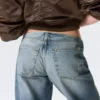 Paz Low-Rise-Jeans ohne Bund mit weitem Bein – Blue Horses – Mittelblau