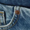 Paz Low-Rise-Jeans ohne Bund mit weitem Bein – Blue Horses – Mittelblau