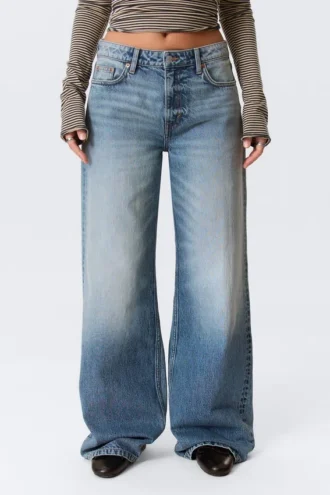 Paz Mid Rise Wide Jeans – Blue Horses – Mittelblau