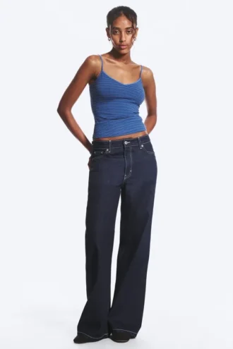 Paz Mid Rise Wide Jeans – Blue Rinse – Dunkelblau