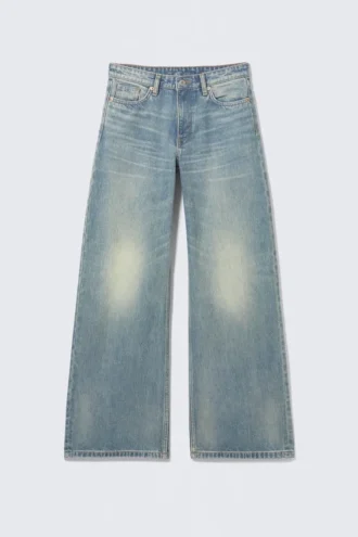 Paz Mid Rise Wide Jeans – Perseus Blue – Mittelblau