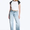 Paz Mid Rise Wide Jeans – Trot Blue – Hellblau