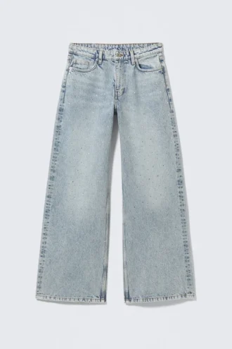 Paz Mid Straight Jeans mit Verzierungen – Venice Blue – Hellblau