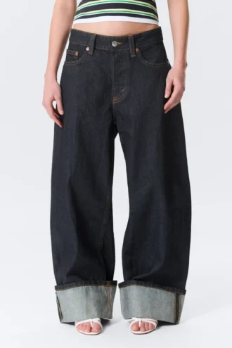 Peggy Low Rise Loose Baggy Jeans – Blue Rinse – Dunkelblau