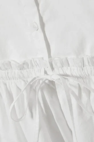 Peplum-Bluse aus Baumwollpopeline – Weiß
