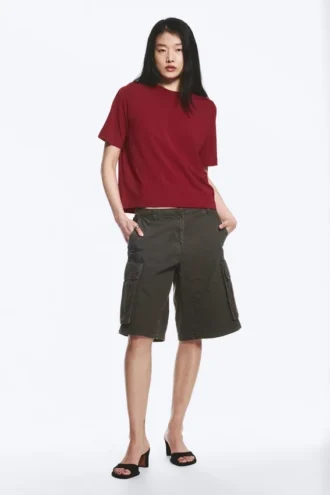 Perfect Boxy T-Shirt – Dunkelrot