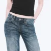 Planet Slim Denim-Shorts mit niedriger Leibhöhe – Blue Hymn – Mittelblau Planet Slim Denim-Shorts mit niedriger Leibhöhe – Blue Hymn – Mittelblau