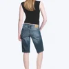 Planet Slim Denim-Shorts mit niedriger Leibhöhe – Blue Hymn – Mittelblau Planet Slim Denim-Shorts mit niedriger Leibhöhe – Blue Hymn – Mittelblau