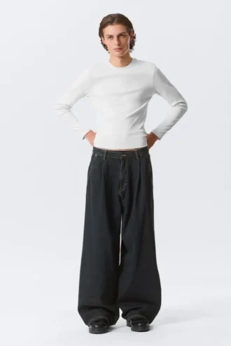Pleated Loose Baggy Jeans – Emerald Rinse – Dunkelblau Pleated Loose Baggy Jeans – Emerald Rinse – Dunkelblau