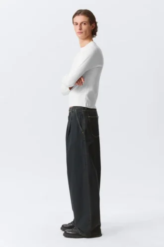 Pleated Loose Baggy Jeans – Emerald Rinse – Dunkelblau Pleated Loose Baggy Jeans – Emerald Rinse – Dunkelblau