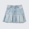 Plissierter Mini-Jeansrock – Fresh Blue – Hellblau Plissierter Mini-Jeansrock – Fresh Blue – Hellblau