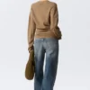 Plissiertes Langarmshirt – Dunkelbeige Plissiertes Langarmshirt – Dunkelbeige