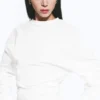 Plissiertes Langarmshirt – Weiß Plissiertes Langarmshirt – Weiß