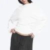 Plissiertes Langarmshirt – Weiß Plissiertes Langarmshirt – Weiß