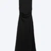 Plissiertes, ärmelloses Maxikleid – Schwarz Plissiertes, ärmelloses Maxikleid – Schwarz