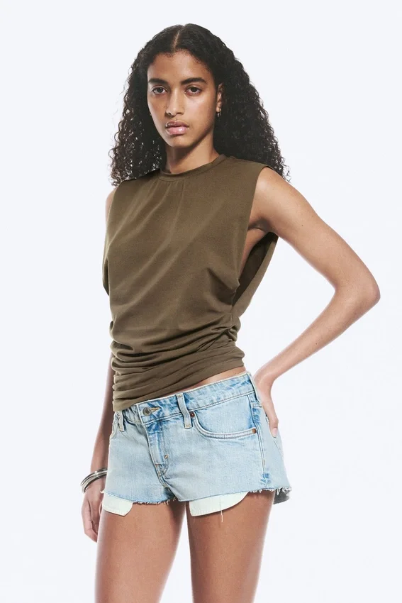 Plissiertes Tanktop – Dark Mole Plissiertes Tanktop – Dark Mole