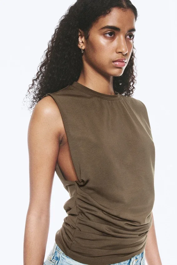 Plissiertes Tanktop – Dark Mole Plissiertes Tanktop – Dark Mole