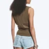 Plissiertes Tanktop – Dark Mole Plissiertes Tanktop – Dark Mole
