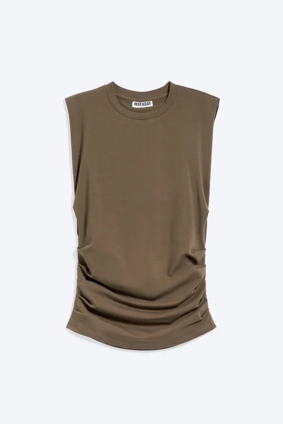 Plissiertes Tanktop – Dark Mole Plissiertes Tanktop – Dark Mole