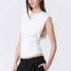 Plissiertes Tanktop – Weiß Plissiertes Tanktop – Weiß