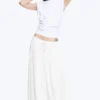 Plissiertes Tanktop – Weiß Plissiertes Tanktop – Weiß