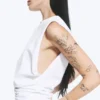 Plissiertes Tanktop – Weiß Plissiertes Tanktop – Weiß