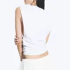 Plissiertes Tanktop – Weiß Plissiertes Tanktop – Weiß