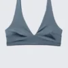 Plunge-Bikini-Oberteil zum Hineinschlüpfen – Dusty Blue – Shimmer Plunge-Bikini-Oberteil zum Hineinschlüpfen – Dusty Blue – Shimmer