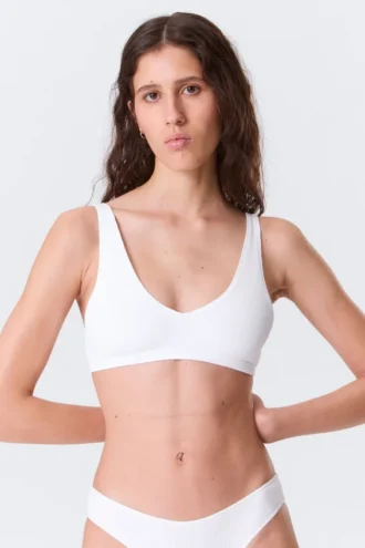 Plunge Rib Soft-BH – Weiß