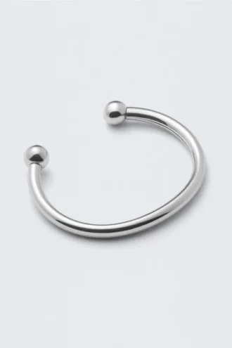 Poliertes offenes Armband – Silber