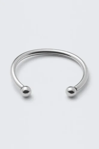 Poliertes offenes Armband – Silber