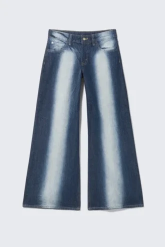 Poser Regular Waist Loose Wide Jeans – Blue Spray | Cheap Monday Gb