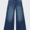 Poser Regular Waist Loose Wide Jeans – Blue Web – Mittelblau | Cheap Monday GB Poser Regular Waist Loose Wide Jeans – Blue Web – Mittelblau | Cheap Monday GB