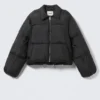 Pufferjacke mit Kragen – Schwarz Pufferjacke mit Kragen – Schwarz